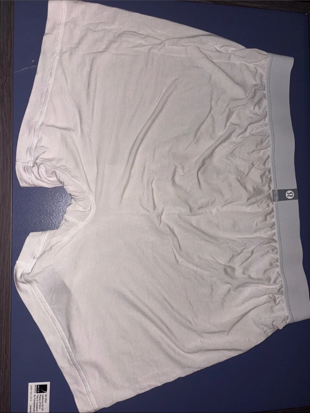 lululemon athletica Men's White Boxer Briefs with Gray Waistband
